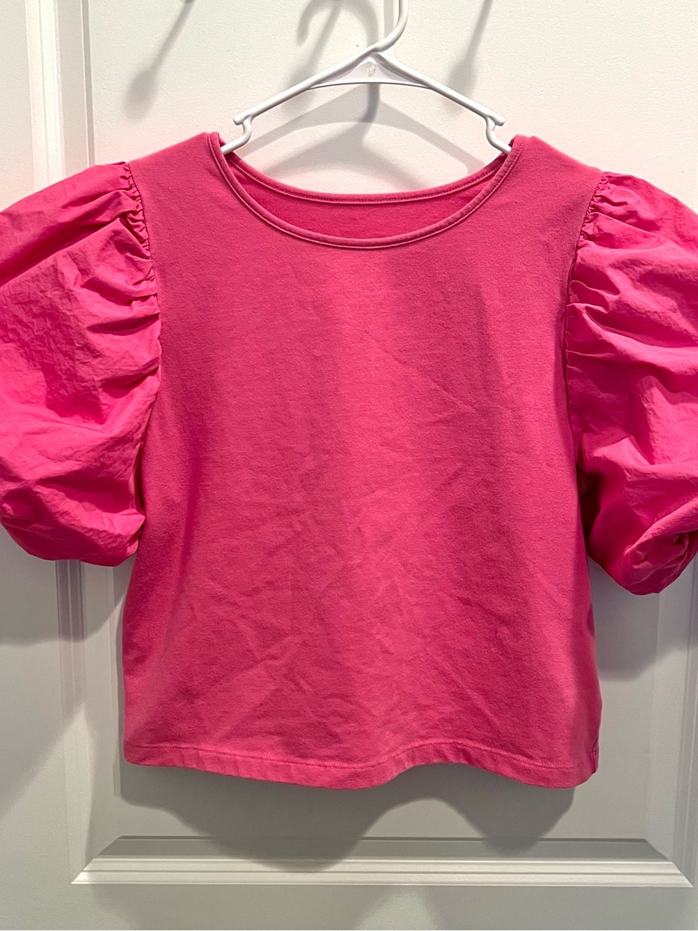 A New Day Hot Pink Puff Sleeve Top